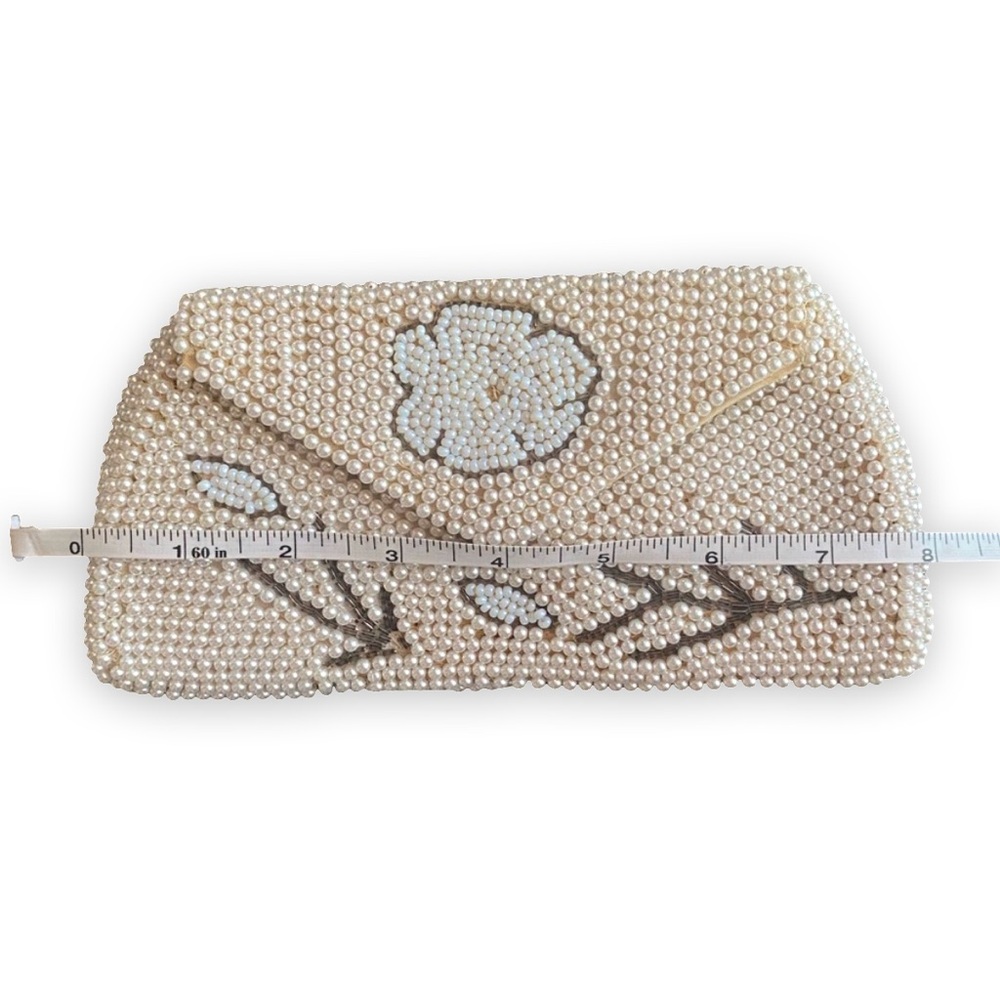 Vintage Pearl Embellished Beaded Clutch - Picture 7 of 7